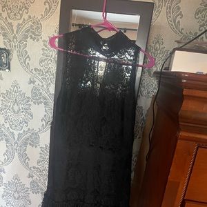 Black lace, sleeveless cocktail dress, sz10